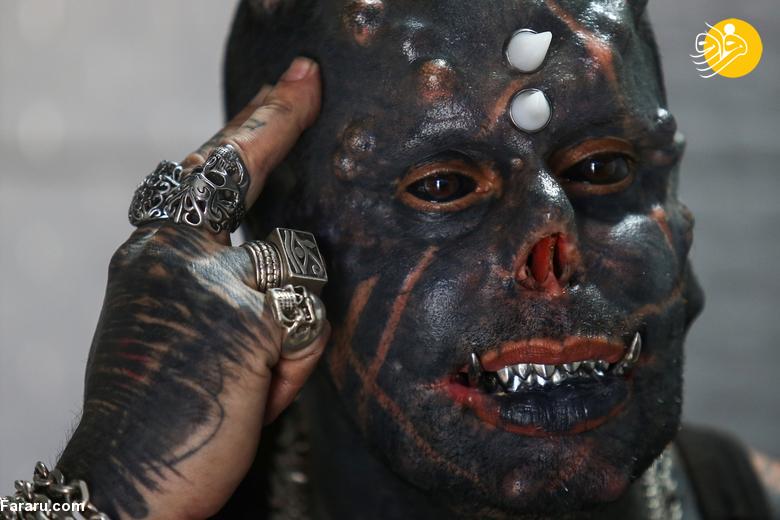 چهره ترسناک مردی که به شیطان معروف است! + عکس