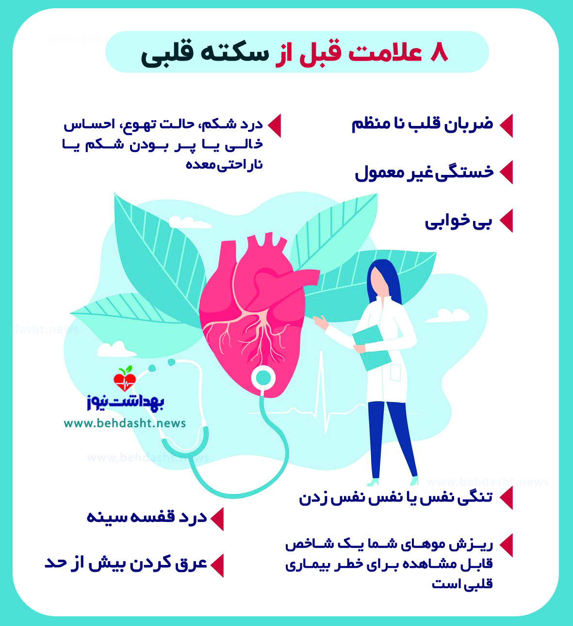 ​8 علامت قبل از سکته قلبی + اینفوگرافی | اختصاصی