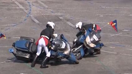 خرابکاری پلیس‌ موتورسوار در مقابل آقای رییس جمهور!+ عکس