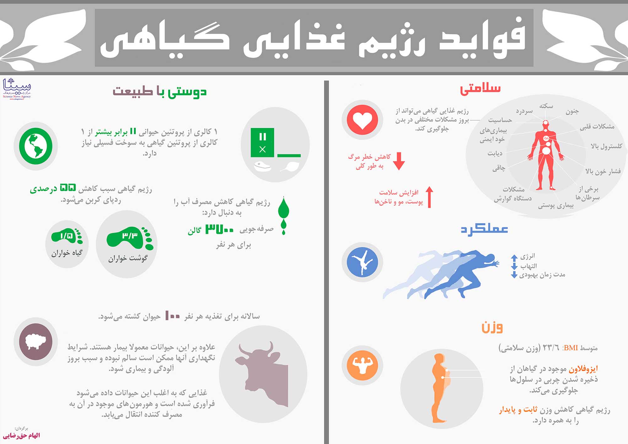 اینفوگرافیک/ فواید رژیم غذایی گیاهی 