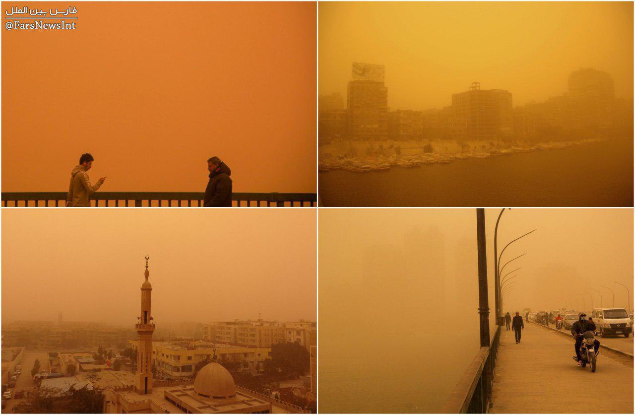 طوفان شن و گرد و غبار شدید در مصر با ۵ کشته + عکس