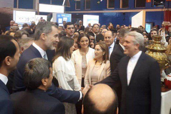 حضور فیلیپ ششم پادشاه و ملکه اسپانیا در غرفه ایران در نمایشگاه گردشگری مادرید+عکس