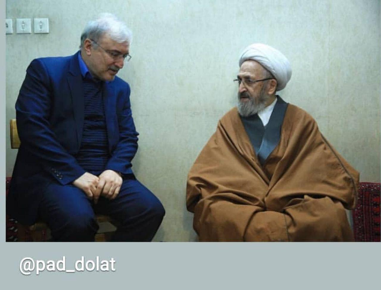 دیدار دکتر نمکی وزیر بهداشت با آیت الله سبحانی+عکس
