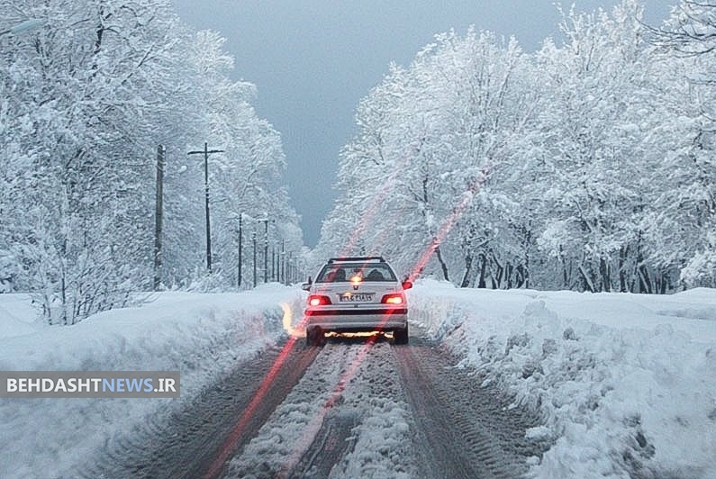 جاده های 9 استان درگیر برف و باران 