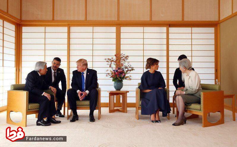 متفاوت ترین تصویر از ملاقات امپراتور ژاپن با ترامپ! + عکس