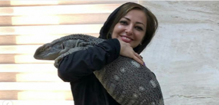 حیوانی وحشتناک در آغوش نفیسه روشن! + عکس