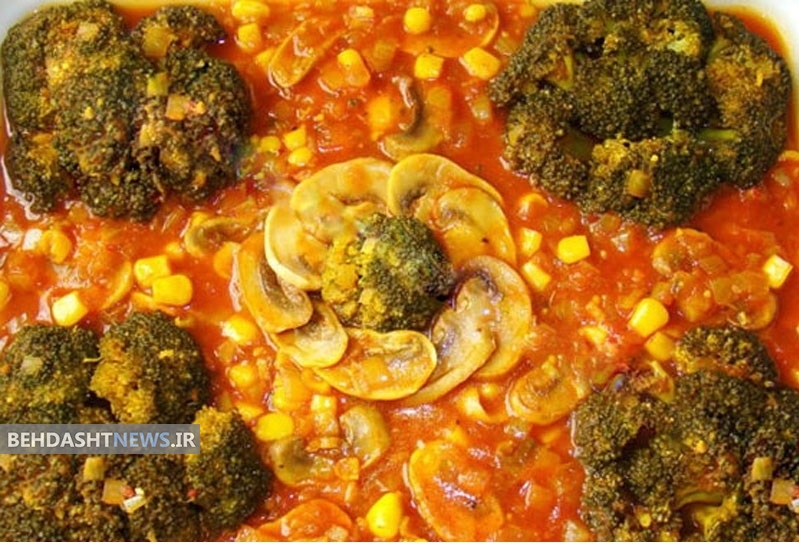 خورش سویا و کلم بروکلی غذایی کاملا رژیمی