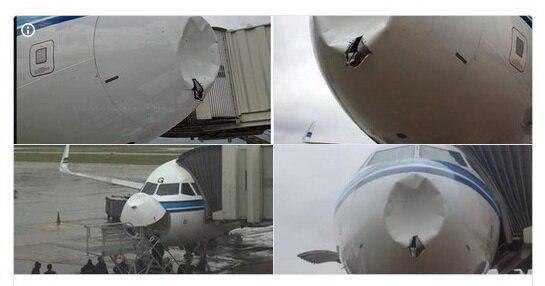 برخورد هواپیمای کویتی با صاعقه + عکس
