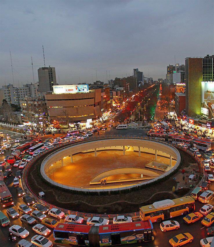 نمای جدید میدان ولیعصر تهران در شب +عکس