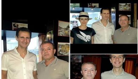 بشار اسد و اسما در رستورانی در دمشق + عکس