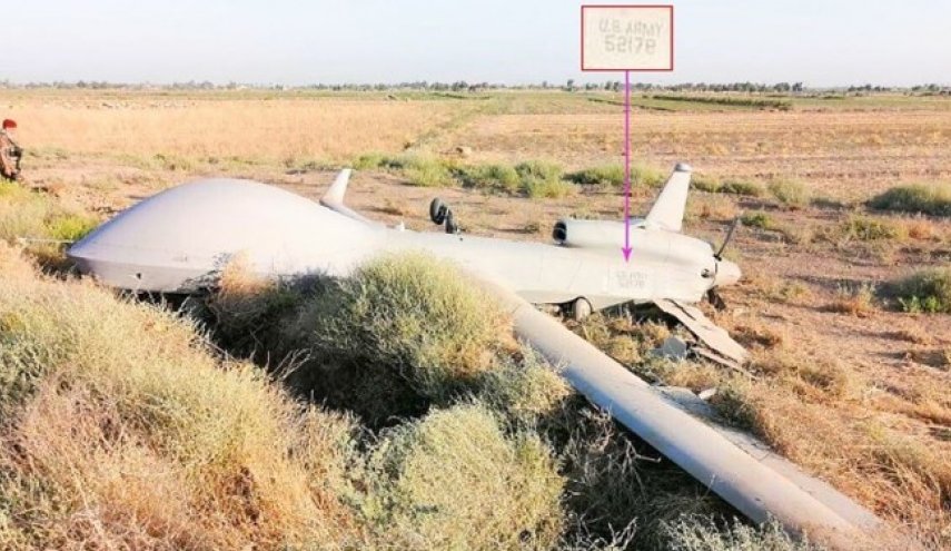 سرنگونی پهپاد جاسوسی آمریکا در شمال غرب بغداد +تصویر
