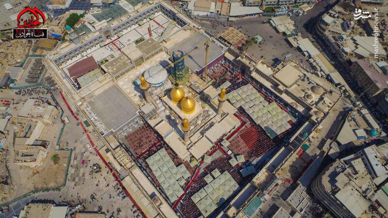 تصویر هوایی از کاظمین در روز اربعین + عکس