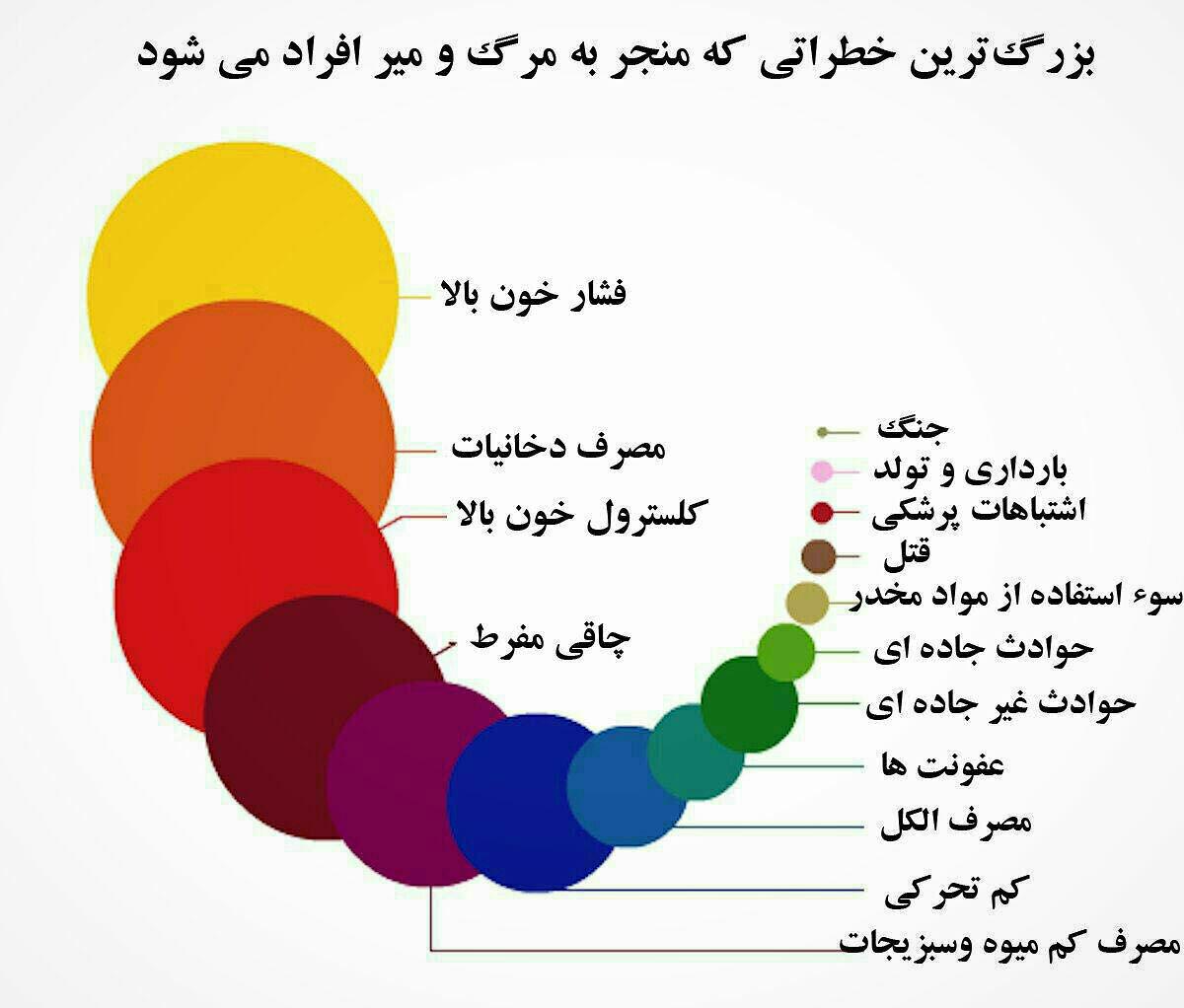 اینفوگرافیک/ بزرگ‌ترین خطراتی که منجر به مرگ‌ومیر افراد می‌شود