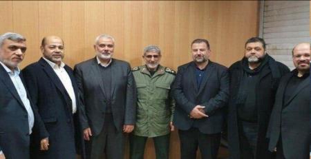 دیدار اسماعیل هنیه با فرمانده جدیده سپاه قدس + عکس