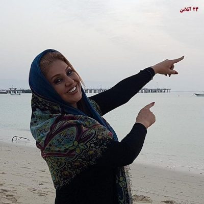 عکس+ ژست خانم بازیگر در ساحل خلیج فارس!