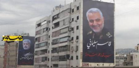 تصویر شهید سلیمانی در خیابان های بیروت + عکس