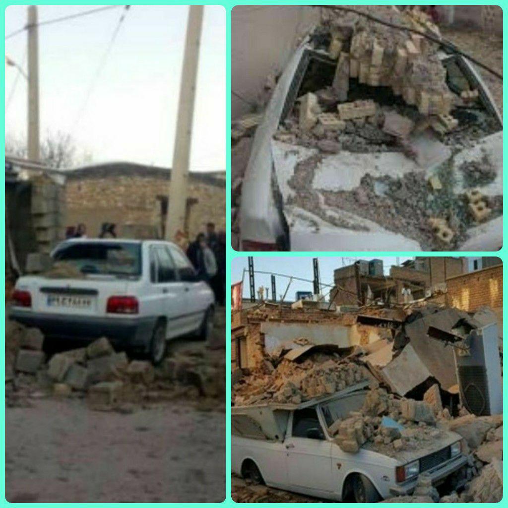 خودروها زیر خروارها آجر پس از زلزله شیراز + عکس