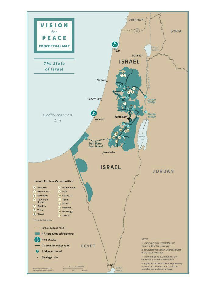 آمریکا نقشه مجعول جدید فلسطین را منتشر کرد + عکس