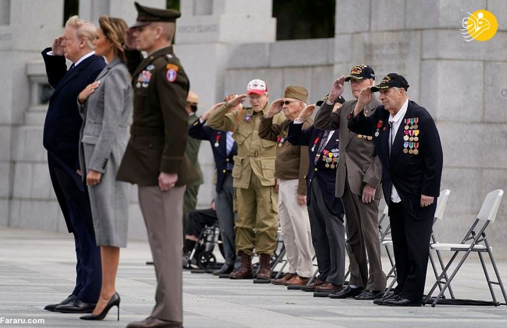 ملانیا ترامپ در مراسم ادای احترام به نظامیان آمریکایی + عکس
