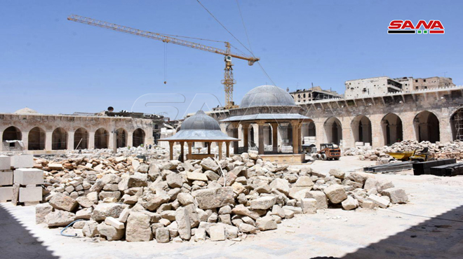 آغاز ترمیم مسجد اموی حلب + عکس