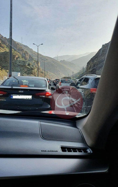 ترافیک سنگین در جاده چالوس + عکس