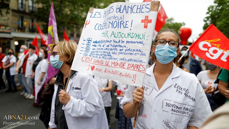 تظا‌هرات پزشکان، پرستاران در پایتخت فرانسه + عکس