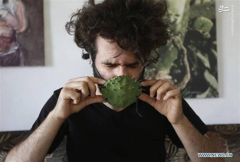  ابداع جالب هنرمند فلسطینی در طراحی ماسک