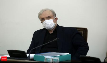 وزیر بهداشت با دو ماسک در جلسات امروز دولت + عکس