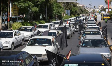 خودرو پیمایی عاشورای حسینی در شیراز + عکس