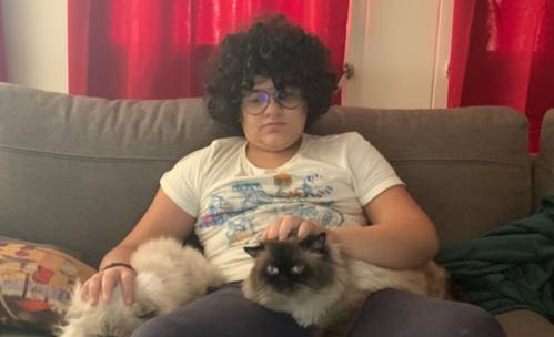 پسر شقایق دهقان با حیوان خانگی اش در کلاس آنلاین + عکس