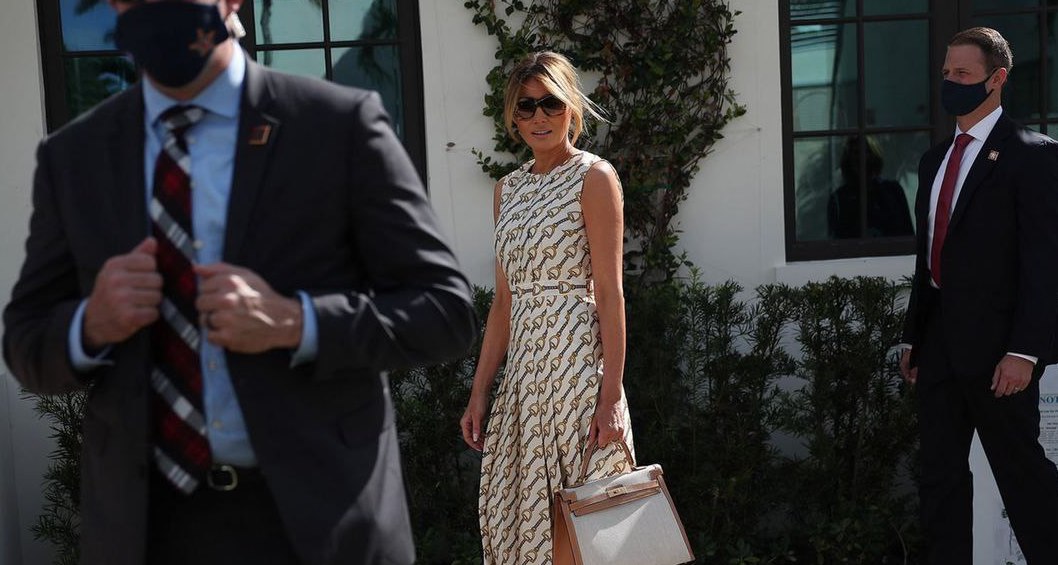 قرق محل رای گیری برای حضور ملانیا ترامپ + عکس