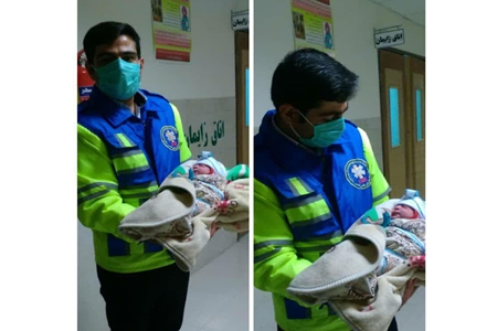 تولد نوزاد عجول در آمبولانس با اقدام بموقع تکنسینهای پایگاه اورژانس+ عکس