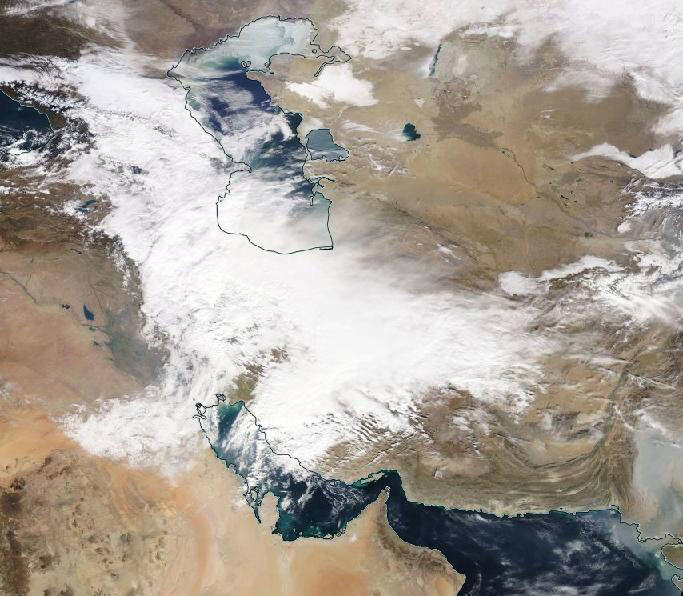 هجوم ابرهای باران زا به سوی ایران در تصویر ماهواره‌ای ناسا + عکس