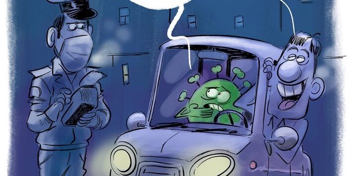 جریمه دور دور شبانه دونفره در زمان محدودیت های کرونایی + عکس