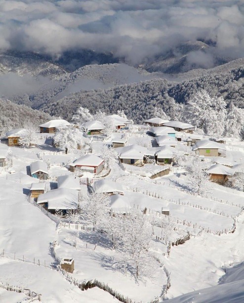  نمای برفی ارتفاعات تالش  + عکس