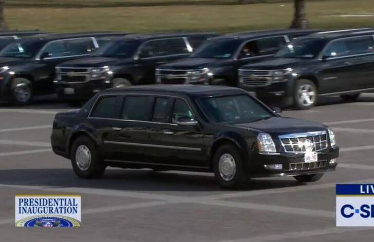 خودرو جوبایدن هنگام ورود به مراسم تحلیف + عکس