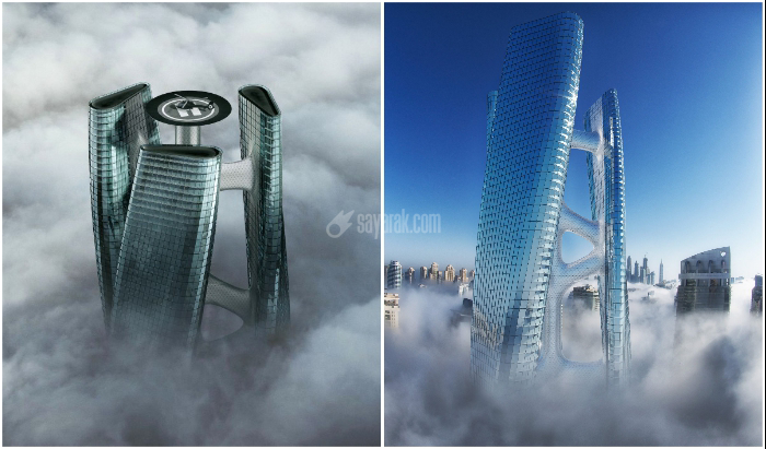 آسمان خراشی در دبی که با باد می چرخد! + عکس