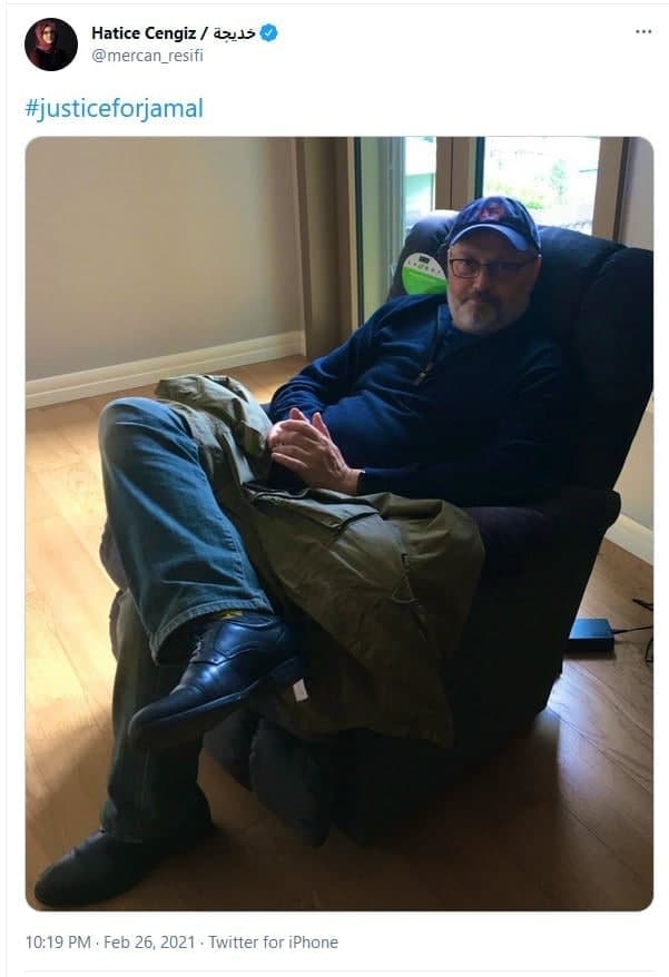  نامزد خاشقجی در توئیتر هشتگ اجرای عدالت را منتشر کرد+ عکس