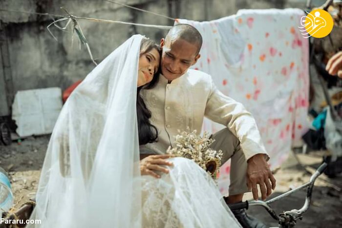 جشن عروسی زوج بی‌خانمان پس از ۲۴ سال + عکس
