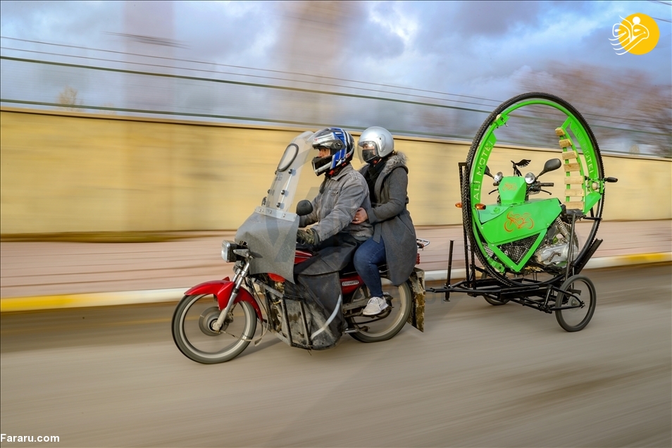یک ایرانی از ضایعات موتورسیکلت تک‌چرخ ساخت + عکس