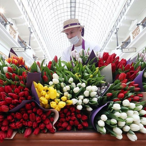  بازار گل فروشی در مسکو + عکس