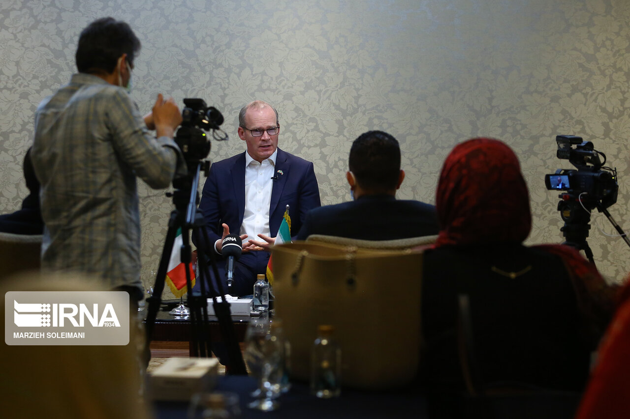 مصاحبه با وزیر امور خارجه ایرلند قبل از ترک ایران در هتل اسپیناس + عکس