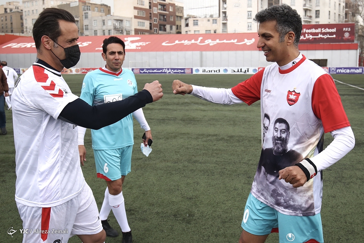 خوش و بش کرونایی عادل فردوسی پور و علی کریمی + عکس