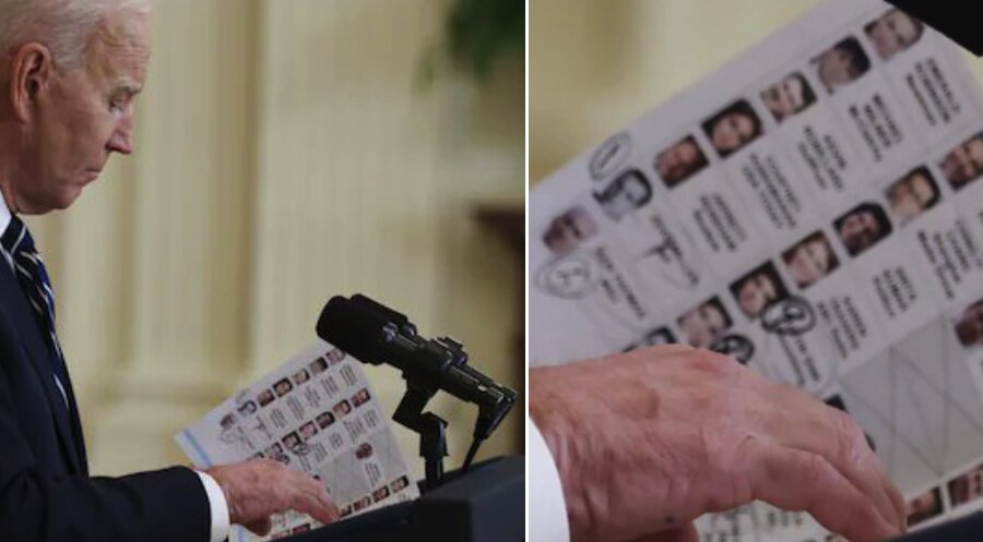 تقلب بایدن در اولین نشست خبری! + عکس