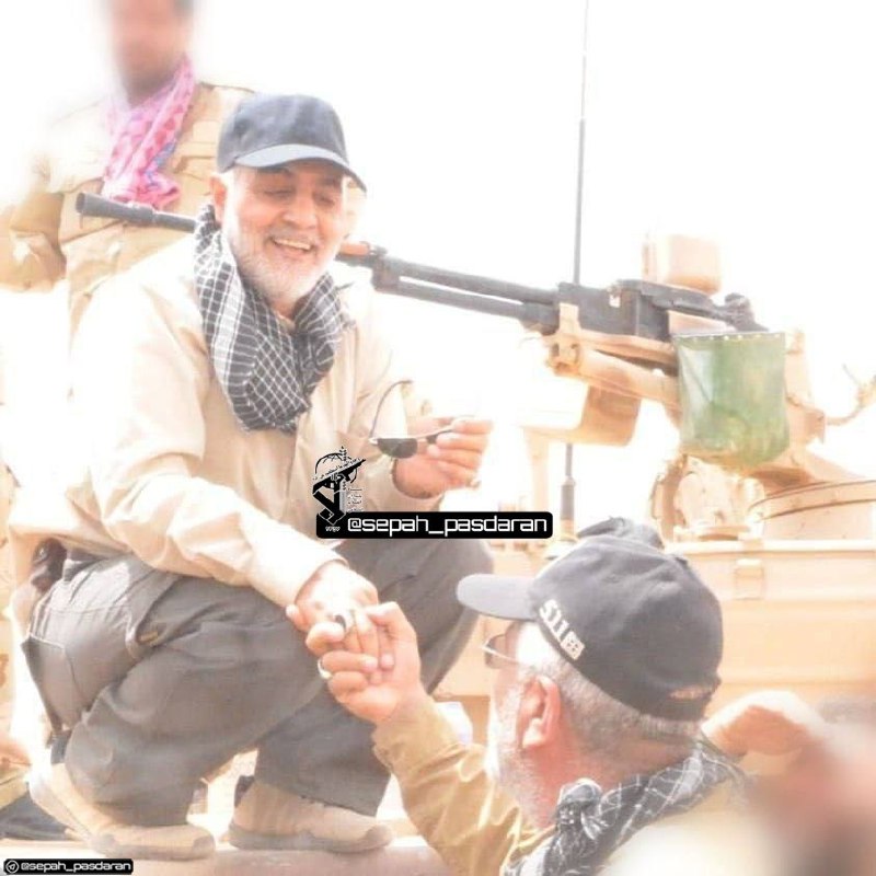 خوش و بش حاج قاسم و ابومهدی المهندس  + عکس