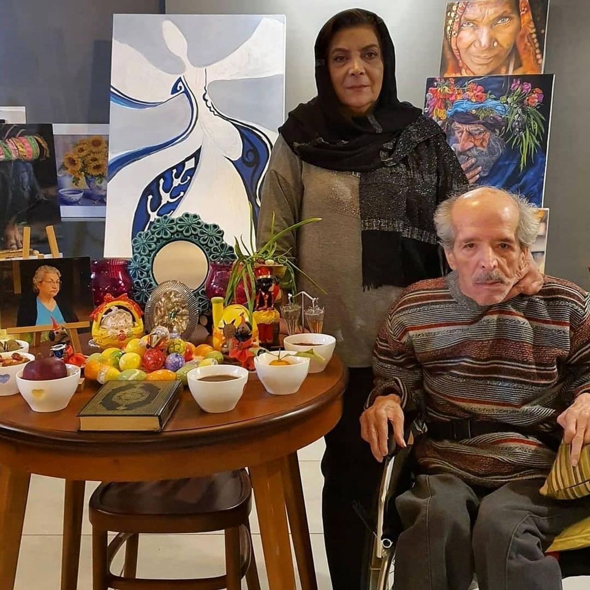 عکس نوروزی محسن قاضی مرادی و همسرش