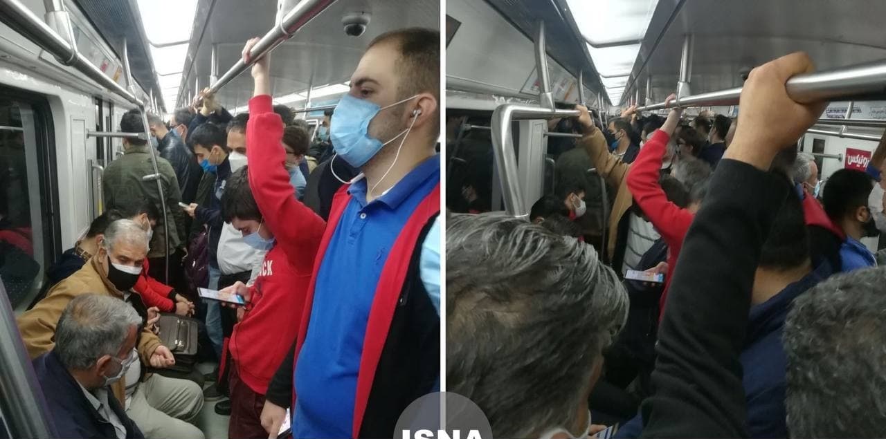 وضعیت اسفبار متروی تهران در دومین روز قرمز پایتخت + عکس