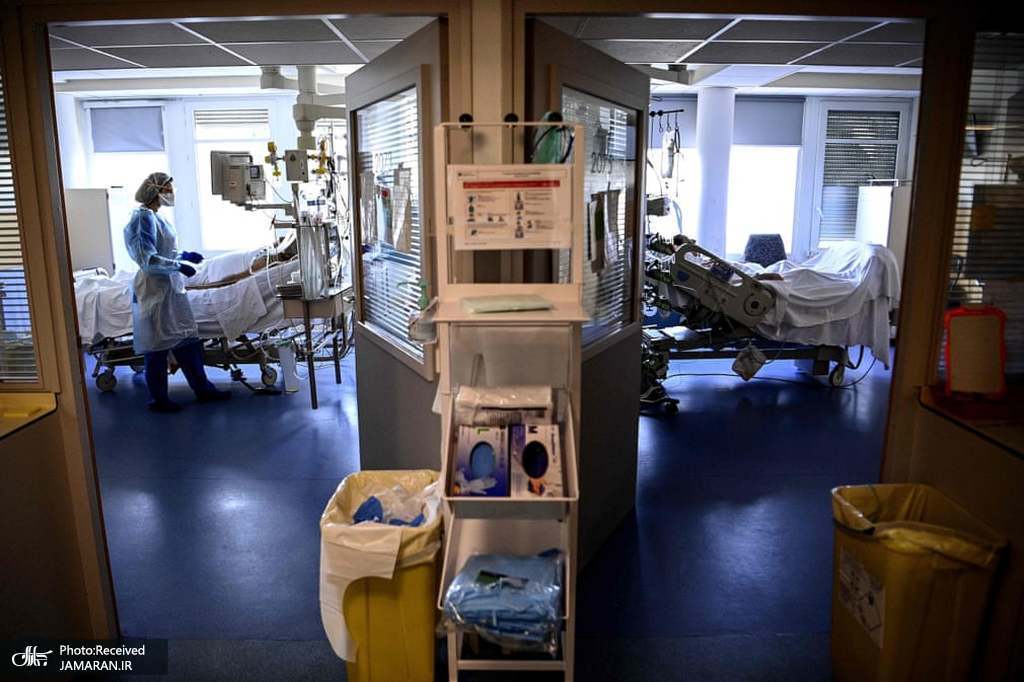 بخش مراقبت های ویژه کووید 19 در بیمارستان آنتونی پاریس + عکس