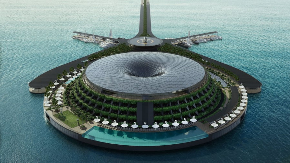 ساخت هتل شناور در قطر که خودش تولید برق می‌کند + عکس 