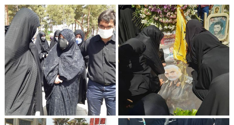 خانواده سردار حجازی در مراسم تدفین + عکس